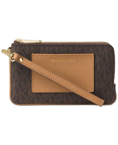 michael kors bedford medium wristlet|Michael Kors Bedford Medium Double Zip Wristlet Signature .